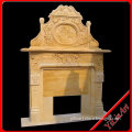 Yellow Stone Marble Fireplace Mantel For Indoor DecorativeYL-B274